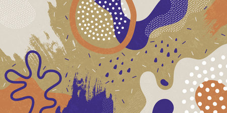 Doodle background pattern, abstract colored shapes. Modern minimalism trendy pattern background.