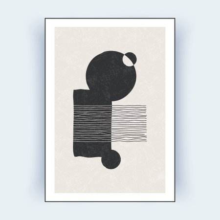 abstract modern posters. Minimalist hand drawn design for wall decor, cover, print, brochure... Vector illustrationのイラスト素材