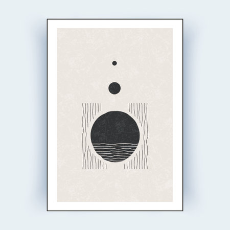 abstract modern posters. Minimalist hand drawn design for wall decor, cover, print, brochure... Vector illustrationのイラスト素材