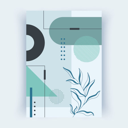 Cover layouts A4 format, vertical orientation. Cover with abstract shapes.のイラスト素材