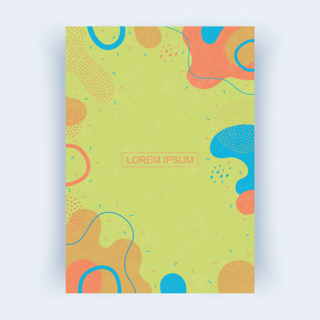 Cover with abstract shapes. Cover layouts, vertical orientation.のイラスト素材