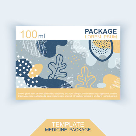 Medicine packaging template. Modern minimalist background pattern. vector illustration.のイラスト素材