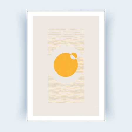 abstract wall art. Minimalist hand drawn design for wall decor.のイラスト素材