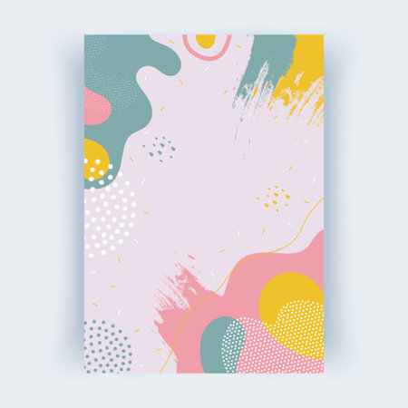 Cover layouts A4 format, vertical orientation. Cover with abstract shapes.のイラスト素材