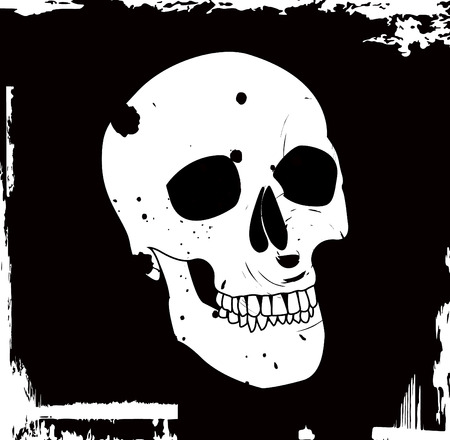 grunge vector skullのイラスト素材
