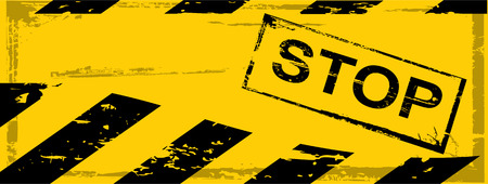 the vector dirty orange danger banner with text stopのイラスト素材
