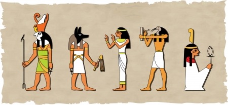 the vector set of egyptian godのイラスト素材