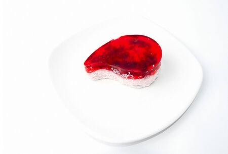 the beauty red cake isolated on white backgroundの写真素材