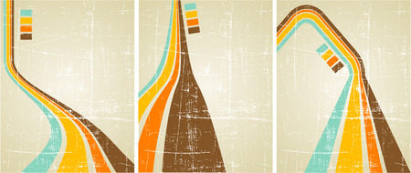 the vector retro grunge background setのイラスト素材