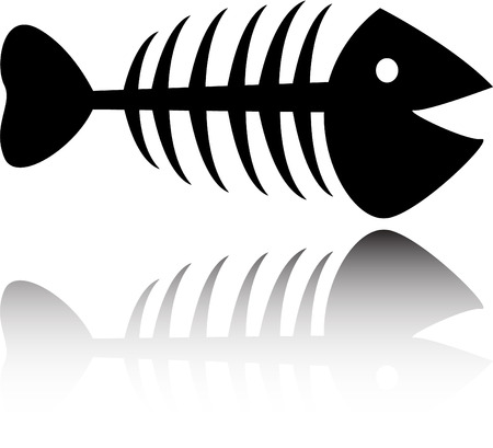 the vector abstract fish skeletonのイラスト素材