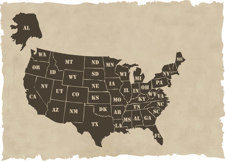 the vector retro usa mapのイラスト素材