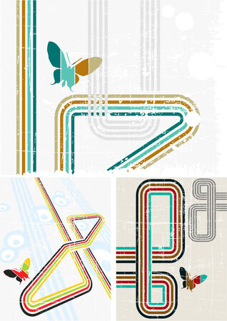 the vector retro grunge background setのイラスト素材