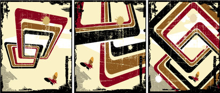 the vector retro grunge background setのイラスト素材