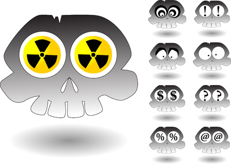 cartoon skull setのイラスト素材