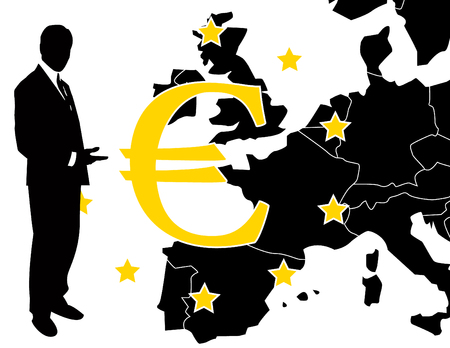 the vector euro sign with businessman  のイラスト素材