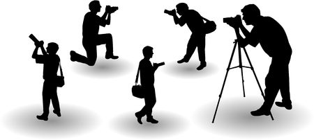 the  Photographer's silhouette のイラスト素材