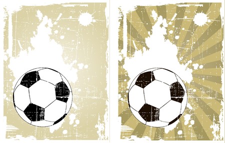 the  grunge background with soccer ball のイラスト素材