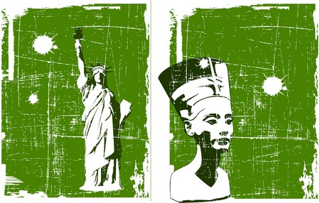 the  grunge background setのイラスト素材