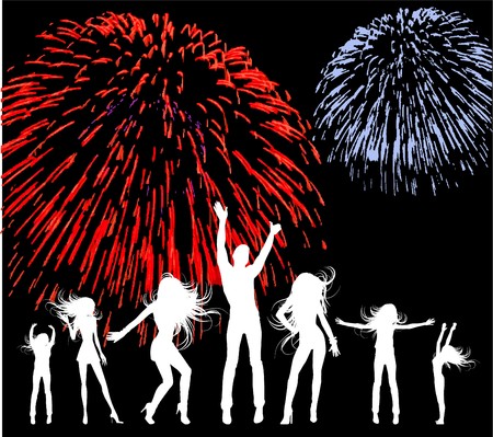 the vector party silhouetteのイラスト素材