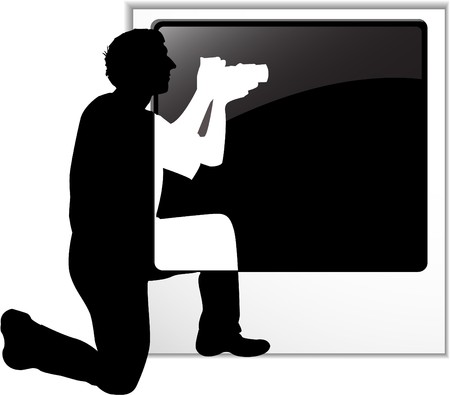 the vector Photographer's silhouette のイラスト素材