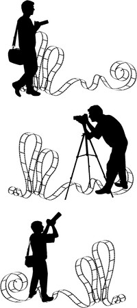 the vector Photographer's silhouette のイラスト素材