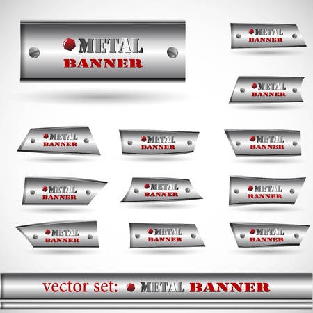 the abstract metallic banner setのイラスト素材