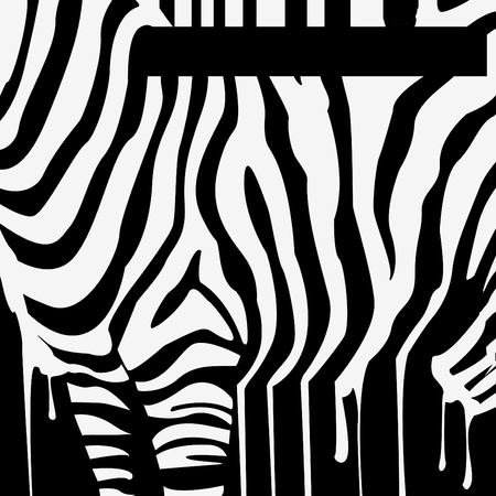 vector zebra silhouette with smudges barcodeのイラスト素材