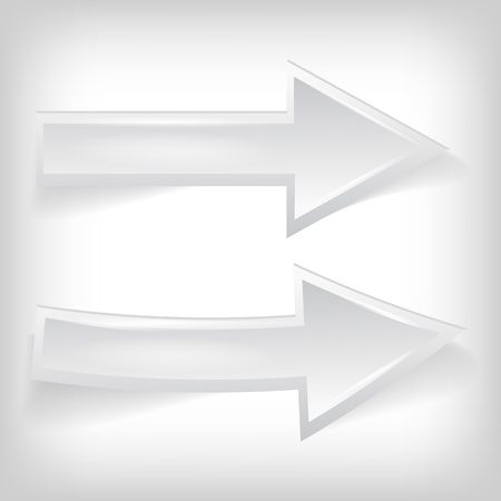 vector illustration of two white arrow on white backgroundのイラスト素材