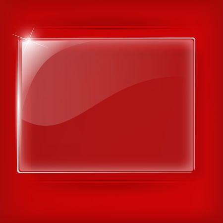 Glass plate on Red background - Vector Illustrationのイラスト素材