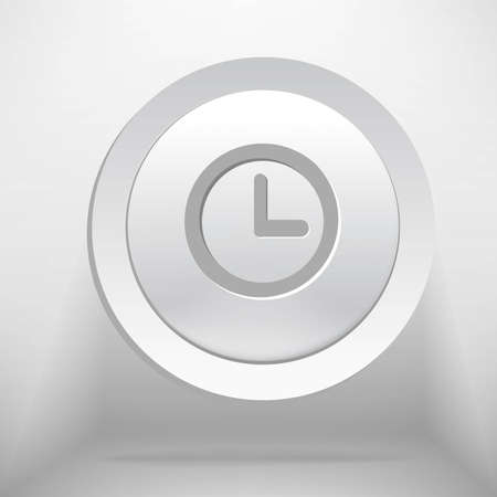 White time or clock button - vector illustrationのイラスト素材