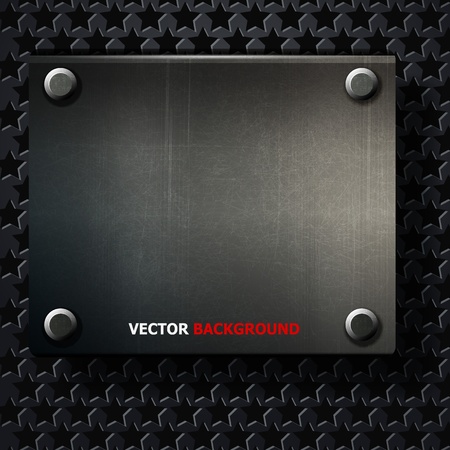 vector grunge background metal plate with screws eps 10のイラスト素材