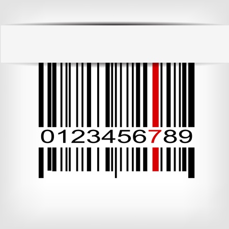 Barcode image with red strip -  illustrationのイラスト素材