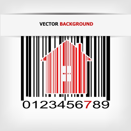 Barcode image with red strip - vector illustrationのイラスト素材