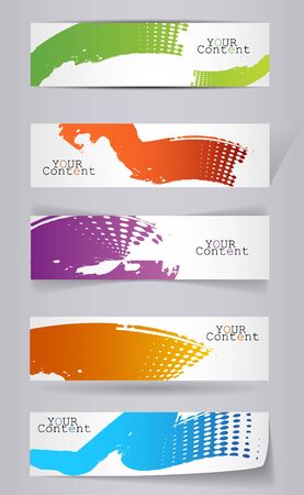 Grungy colored banners ready for your text illustrationのイラスト素材