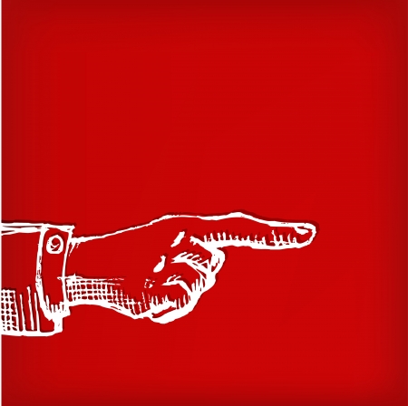 retro Vintage pointing hand drawing - illustrationのイラスト素材