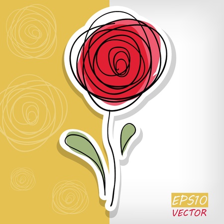 Floral background with abstract roses - illustrationのイラスト素材
