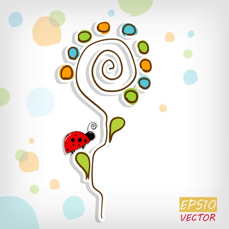 Floral background with abstract flower - illustrationのイラスト素材