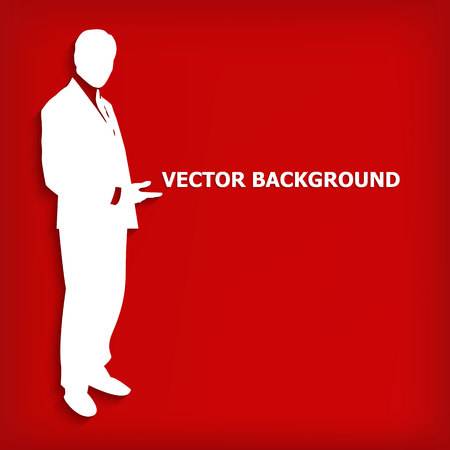 Businessman silhouettes on red - vector illustrationのイラスト素材