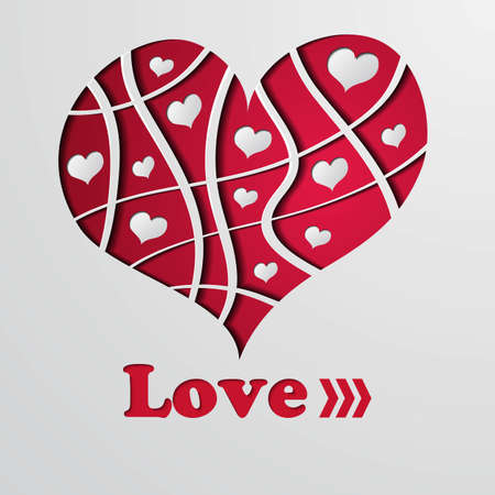 Abstract background with red strip heart - vector illustrationのイラスト素材