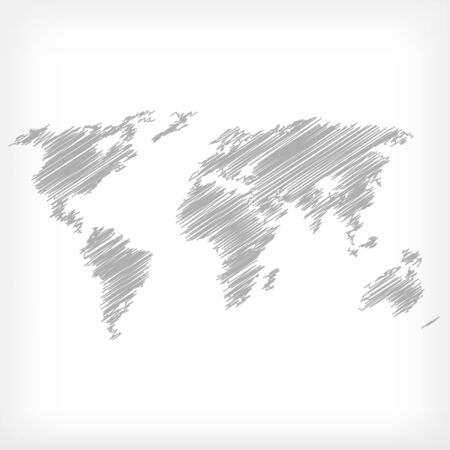 Sketch of world map - vector illustrationのイラスト素材