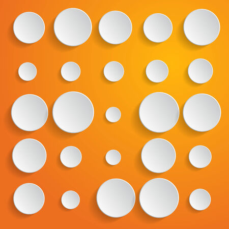 White circles on orange background - vector illustrationのイラスト素材