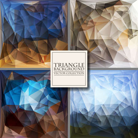 Multicolor Design Templates Set. Geometric Triangular Abstract Modern Vector Background.のイラスト素材