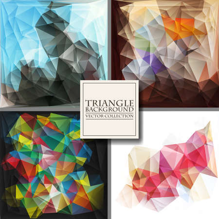 Multicolor Design Templates Set. Geometric Triangular Abstract Modern Vector Background.のイラスト素材