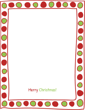 Christmas Red and Green Circle Background. Photo Frame Border, Scrapbook Embellishment. Vector Illustration.のイラスト素材