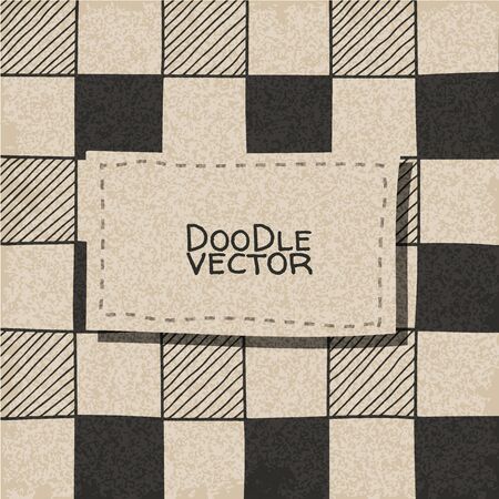 Hand drawn abstract chessboard pattern. Vector illustration.のイラスト素材