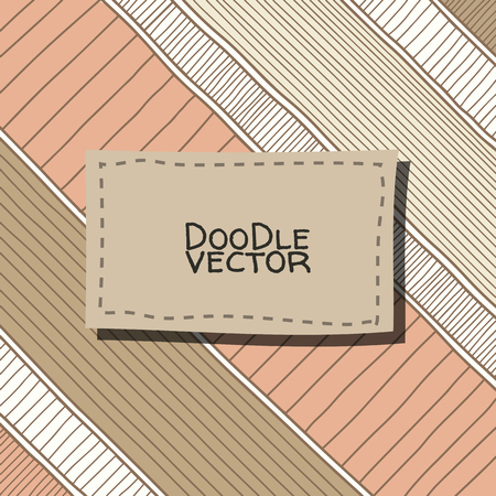 Vector strip pattern. Abstract stylish texture with natural grid. Sketch graphic design. Vector Illustration.のイラスト素材