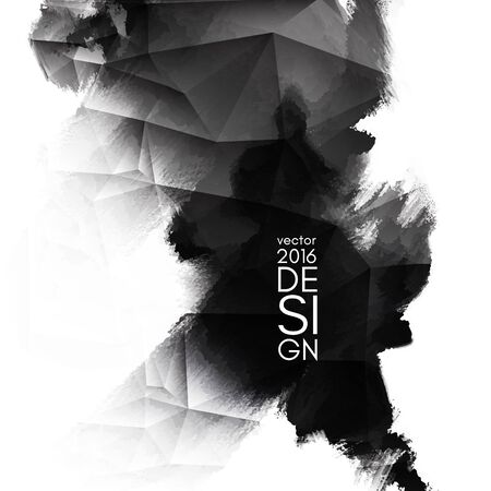 Abstract inkblot background. Monochrome grunge paint design. Vector illustration.のイラスト素材