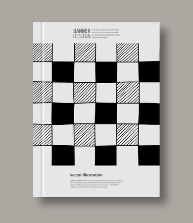 Abstract design templates. Brochures Black and White style. Vintage frames and backgrounds. Vector Illustration.のイラスト素材