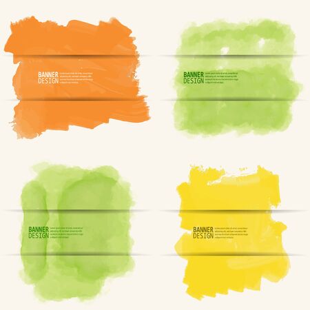 Abstract artistic Background with watercolor paint element. Vector watercolor paint illustration set.のイラスト素材