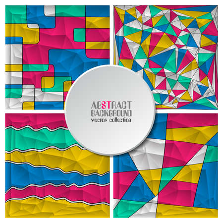 Abstract color geometric background set with place for your text. Vector illustration.のイラスト素材